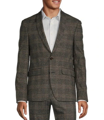 Murano Slim Fit Shawl Collar Plaid Suit Separates Jacket