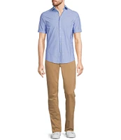 Murano Slim Fit Solid Heather Short Sleeve Woven Shirt