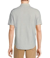 Murano Slim Fit Solid Heather Short Sleeve Woven Shirt