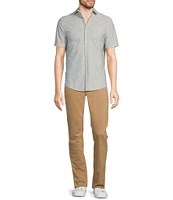 Murano Slim Fit Solid Heather Short Sleeve Woven Shirt