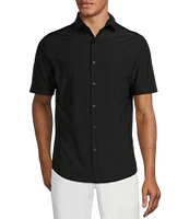 Murano Slim Fit Solid Heather Short Sleeve Woven Shirt