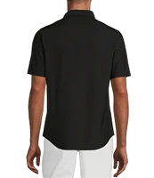 Murano Slim Fit Solid Heather Short Sleeve Woven Shirt