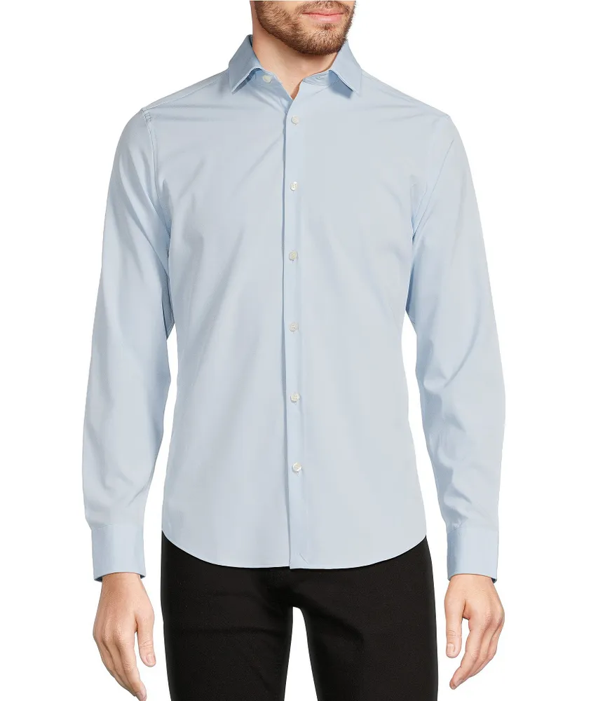 Murano Slim Fit Solid Performance Stretch Long Sleeve Woven Shirt