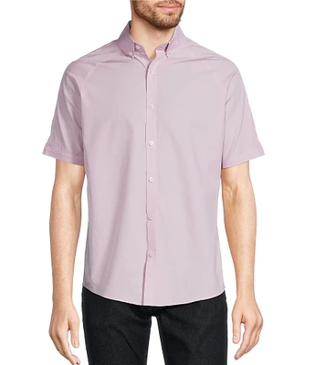 Murano Slim Fit Solid Poplin Short Sleeve Woven Shirt