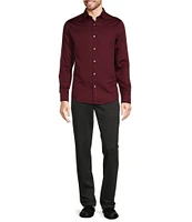 Murano Slim Fit Solid Sateen Long Sleeve Woven Shirt