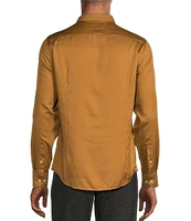 Murano Slim Fit Solid Sateen Long Sleeve Woven Shirt