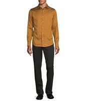 Murano Slim Fit Solid Sateen Long Sleeve Woven Shirt