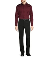 Murano Slim Fit Solid Sateen Spread Collar Long Sleeve Woven Shirt