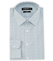 Murano Slim Fit Stretch Spread Collar Floral Printed Dress Shirt