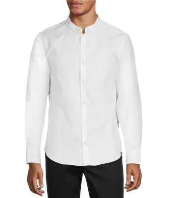 Murano Wardrobe Essentials Slim-Fit Textured Long-Sleeve Woven Shirt