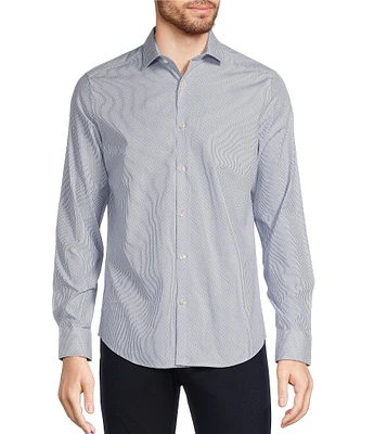 Murano Slim Fit Tick Stripe Long Sleeve Woven Shirt