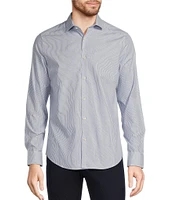 Murano Slim Fit Tick Stripe Long Sleeve Woven Shirt