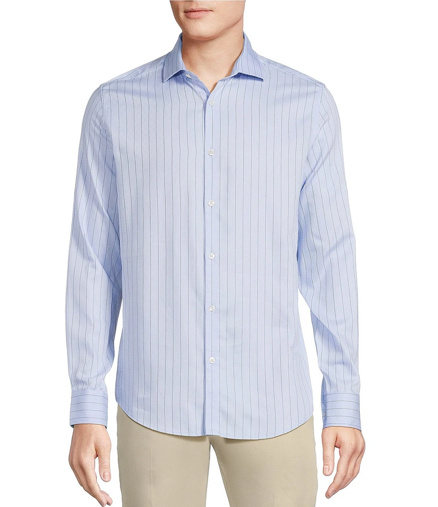 Murano Slim Fit Vertical Stripe Dobby Long Sleeve Woven Shirt