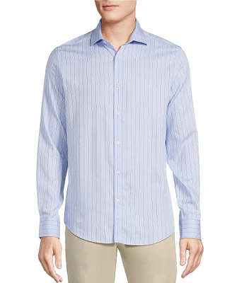 Murano Slim Fit Vertical Stripe Dobby Long Sleeve Woven Shirt