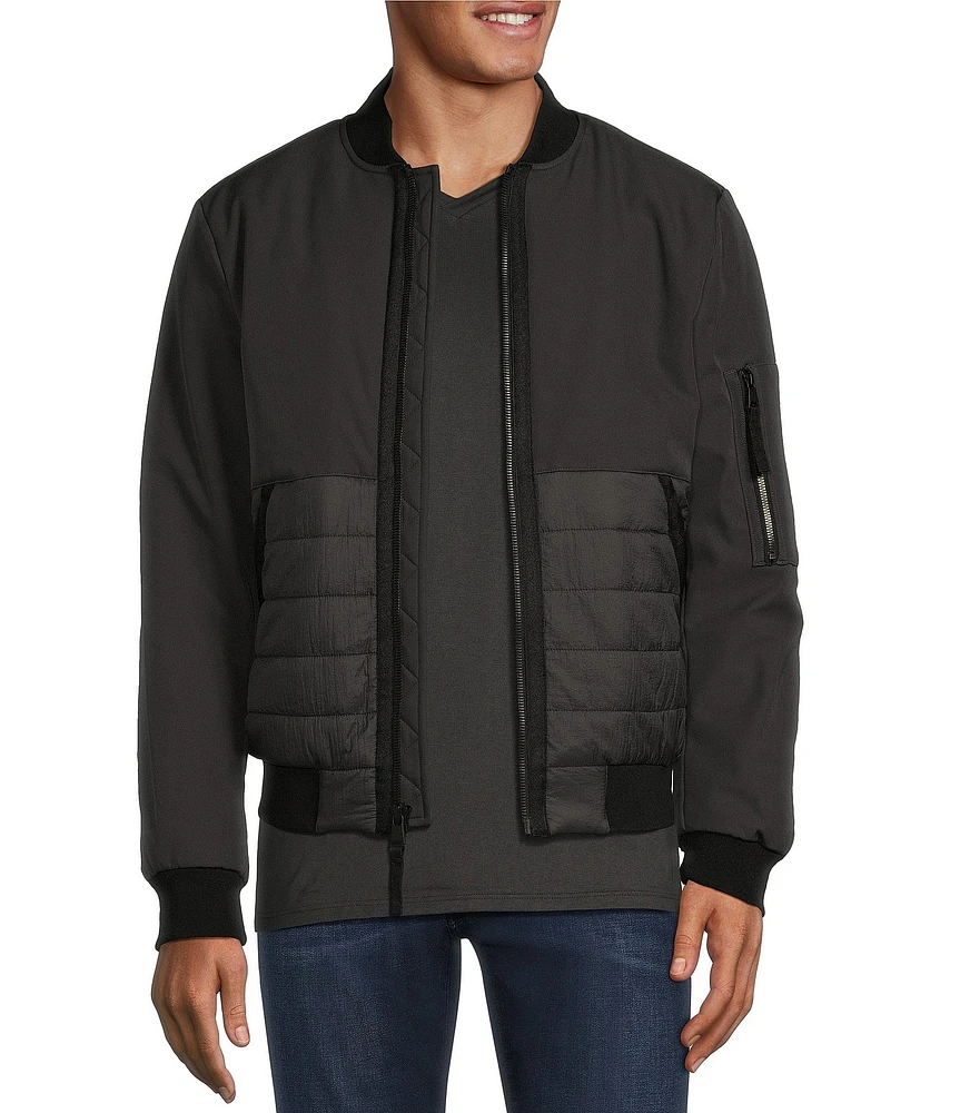 Murano Softshell Mixed Media Bomber Jacket