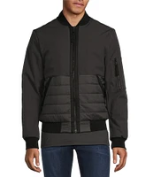 Murano Softshell Mixed Media Bomber Jacket