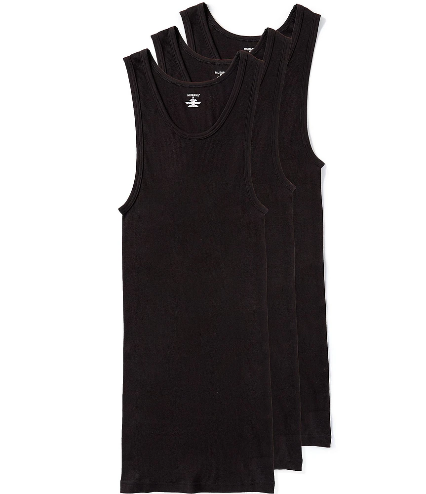 Murano Solid Crew Neck Undershirt Tank 3-Pack