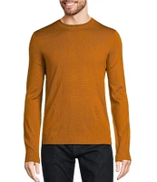 Murano Solid Performance Textured Long Sleeve Crew Neck Sweater