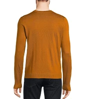 Murano Solid Performance Textured Long Sleeve Crew Neck Sweater