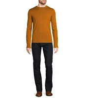 Murano Solid Performance Textured Long Sleeve Crew Neck Sweater