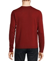 Murano Solid Performance Textured Long Sleeve Crew Neck Sweater