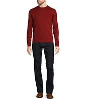 Murano Solid Performance Textured Long Sleeve Crew Neck Sweater