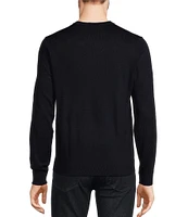 Murano Solid Performance Textured Long Sleeve Crew Neck Sweater