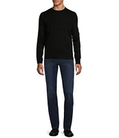 Murano Solid Performance Textured Long Sleeve Crew Neck Sweater