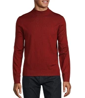 Murano Solid Performance Textured Long Sleeve Mock Neck Sweater