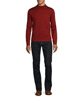 Murano Solid Performance Textured Long Sleeve Mock Neck Sweater