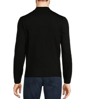 Murano Solid Performance Textured Long Sleeve Mock Neck Sweater