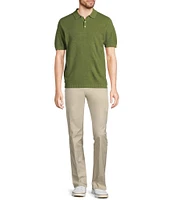 Murano Solid Textured Polo Short Sleeve Sweater