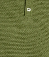 Murano Solid Textured Polo Short Sleeve Sweater