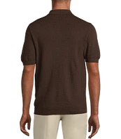 Murano Solid Textured Polo Short Sleeve Sweater