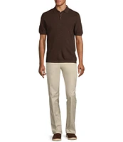 Murano Solid Textured Polo Short Sleeve Sweater