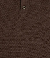 Murano Solid Textured Polo Short Sleeve Sweater