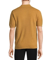 Murano Solid Textured Polo Short Sleeve Sweater
