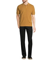 Murano Solid Textured Polo Short Sleeve Sweater
