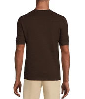Murano Solid Textured Short Sleeve Crew Sweater