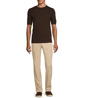 Murano Solid Textured Short Sleeve Crew Sweater