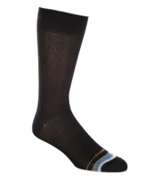 Murano Solid with Toe Stripe Crew Dress Socks