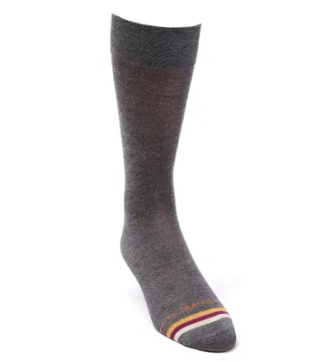 Murano Solid with Toe Stripe Crew Dress Socks