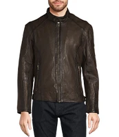 Murano Stand Collar Hipster Leather Jacket