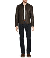 Murano Stand Collar Hipster Leather Jacket