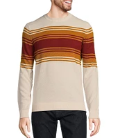 Murano Stripe Textured Long Sleeve Crew Neck Sweater