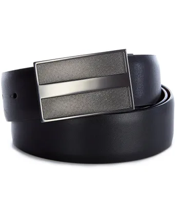 Murano Textured Plaque Leather Belt