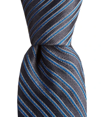 Murano Thin Stripe 2 3/4#double; Woven Silk Tie