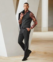 Murano Timeless Twenties Collection Alex Slim Fit Pleated Pinstripe Suit Separates Dress Pants