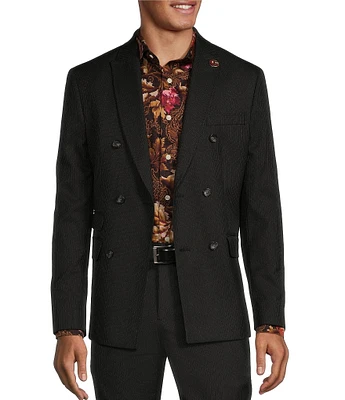 Murano Timeless Twenties Collection Slim Fit Double Breasted Pinstripe Suit Separates Jacket