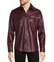 Murano Timeless Twenties Collection Slim Fit Faux Leather Shirt Jacket